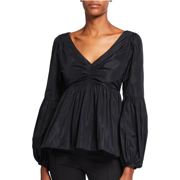 NWT Cinq a Sept Rosie Lantern Sleeve Peplum Top - Picture 1 of 7